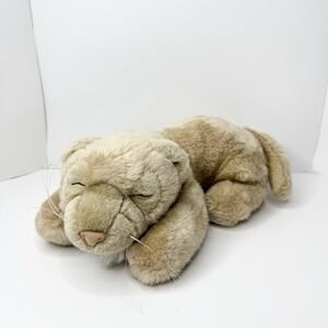 Vintage Rainforest Cafe Sleeping Lion Cub 14" Plush Beanbag Stuffed Animal